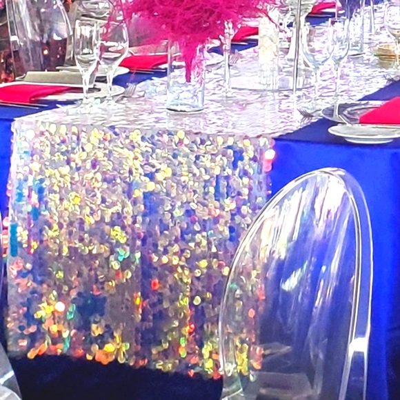 3/4" AB sequin material remnant extra wide 66"x144"  (7 1/3 Sq yds) - Picture 5 of 12